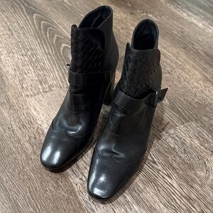 Bottega Veneta Black Leather Booties